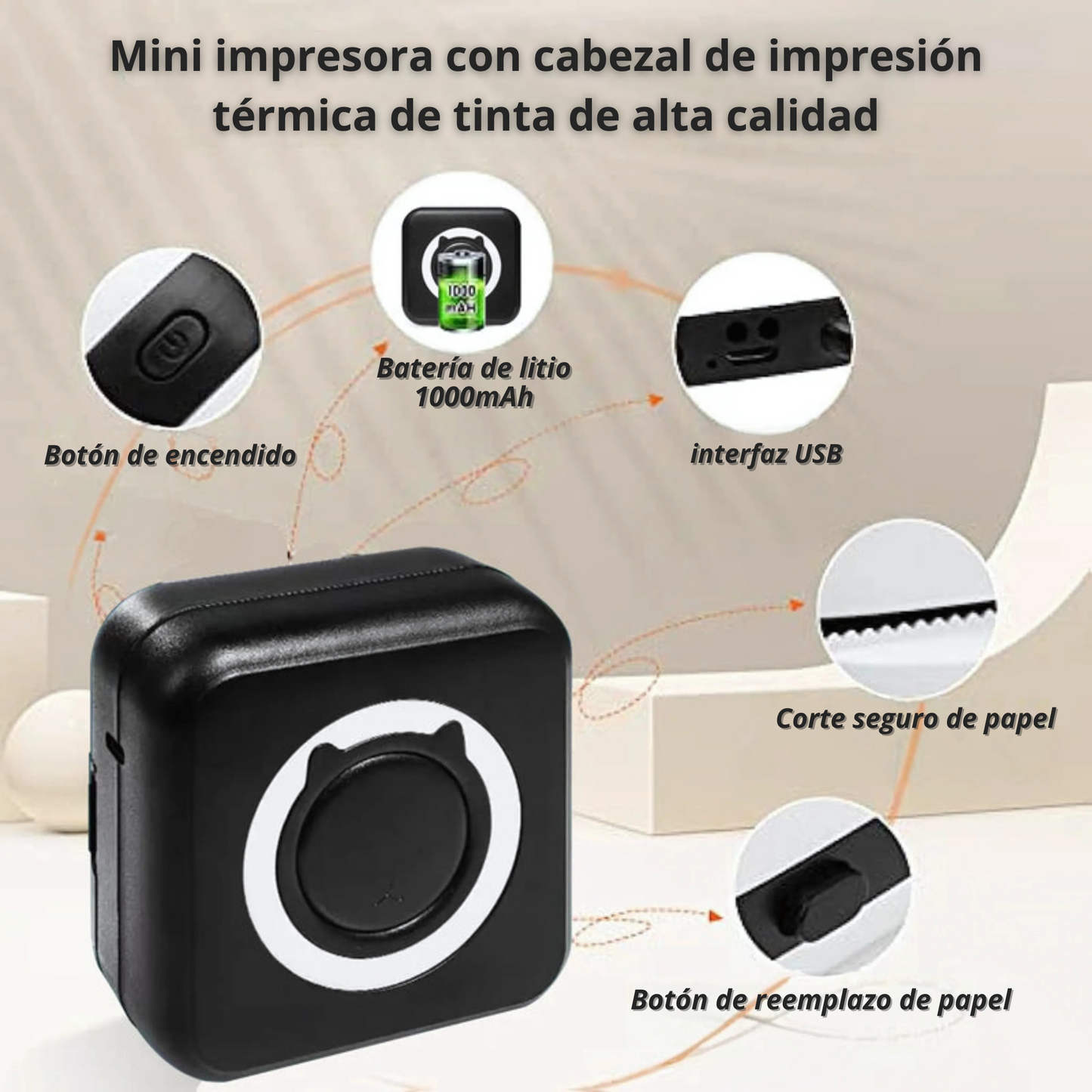 Mini Impresora Portátil Bluetooth
